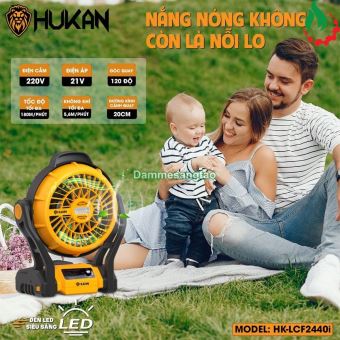 Quạt pin 21V Hukan HK-LCF2440i chân pin phổ thông