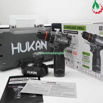 Máy khoan pin 16.8V Hukan H16-G2CD1612 60Nm (Không chổi than)