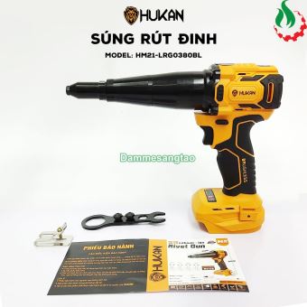 Máy rút Rivet pin 21V Hukan HM21-LRG0380BL 380N.m