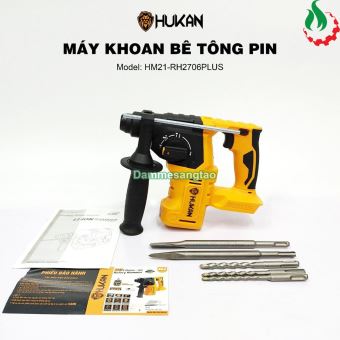 Máy khoan bê tông pin 21V Hukan HM21-RH2706PLUS động cơ không chổi than