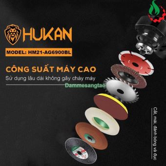 Máy mài góc pin 21V Hukan HM21-AG6900BL (3 cấp tốc độ)