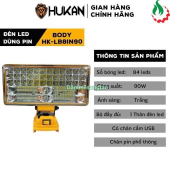 Đèn led HUKAN 21V siêu sáng chân pin makita (Không pin)