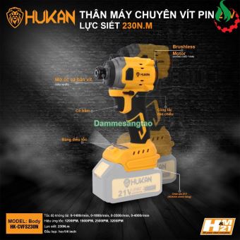 Máy bắn vít pin 21V Hukan HK-CVFS230N 230Nm