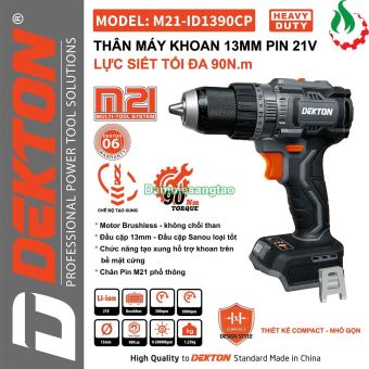 Máy khoan pin 21V Dekton M21-ID1390CP 90Nm (Đầu cặp 13mm)