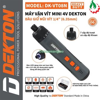 Máy vặn vít cấp trượt mini pin 4V Dekton DK-VT08N 8Nm