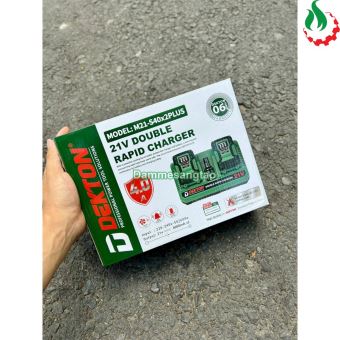 Sạc pin Dekton 21V M21-S40x2Plus (4.0A x 2 cổng) chân pin Makita (Sạc đôi)