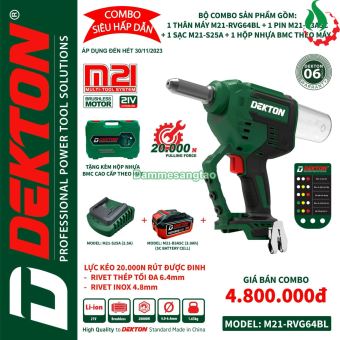 Máy rút Rivet pin 21V Dekton M21-RVG64BL