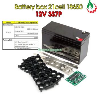 Vỏ bình acquy 21 cell 18650 12V 3S7P hoặc 24V 7S3P (kèm mạch)