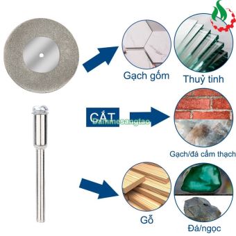 Đĩa cắt kim cương mini lỗ vít 3mm (Bộ 10 đĩa 16-60mm + 2 thanh)