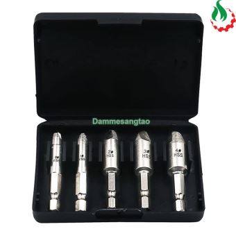 Mũi vặn vít gãy 6-12mm tháo ốc vít gãy Chuôi lục giác (Bộ 5 mũi)