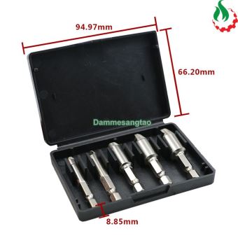 Mũi vặn vít gãy 6-12mm tháo ốc vít gãy Chuôi lục giác (Bộ 5 mũi)