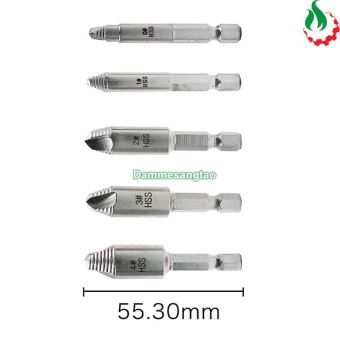 Mũi vặn vít gãy 6-12mm tháo ốc vít gãy Chuôi lục giác (Bộ 5 mũi)