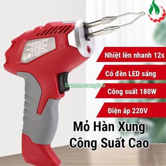 Mỏ hàn xung điện 220V công suất 180W MT-SG180P (Tặng kèm mỡ hàn và mũi hàn)