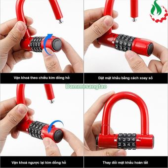 Ổ khóa số chữ U cao cấp khoá 4 số chống trộm an toàn bảo mật