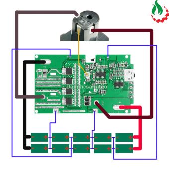 Vỏ pin ryobi 18V 5S2P Li-ion 3.7V nhận sạc zin