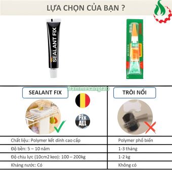 Keo dán Sealant Fix siêu chắc dán gạch men, tường, gỗ, thủy tinh