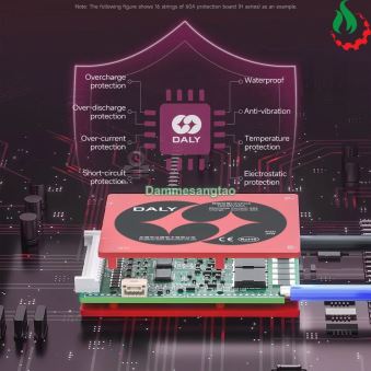 Mạch 16S 48V (58.4V) Daly bảo vệ pin sắt Li-Fe 3.2V