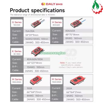 Mạch 3S 12V (12.6V) Daly bảo vệ pin Li-ion 3.7V