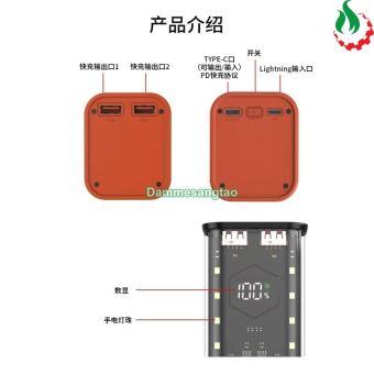 Vỏ box sạc dự phòng 8 cell 21700 có lò xo (BQ-S87PD) sạc nhanh 22.5W (Không có pin)