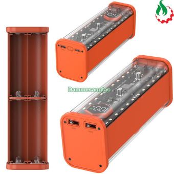 Vỏ box sạc dự phòng 8 cell 21700 có lò xo (BQ-S87PD) sạc nhanh 22.5W (Không có pin)