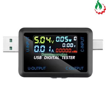 Usb Tester điện áp ampe DC4-30V 8A cổng USB và Type C (6527-Q)