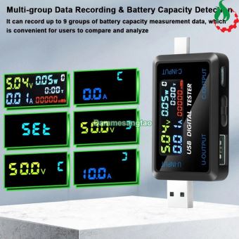 Usb Tester điện áp ampe DC4-30V 8A cổng USB và Type C (6527-Q)