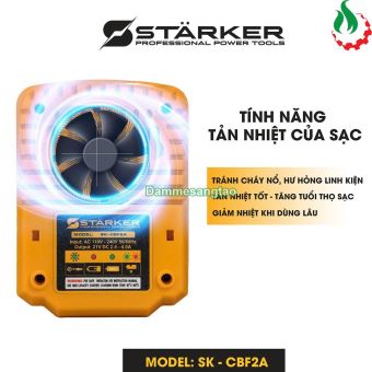 Sạc pin Starker 21V SK-CBF2A chân pin Makita có quạt tản nhiệt