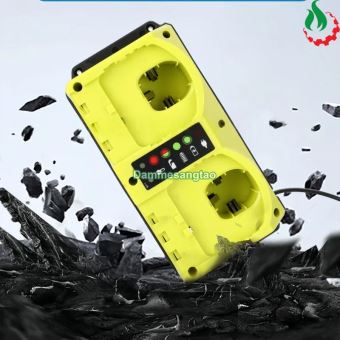 Sạc đôi pin RYOBI 18V (P117) Li-ion nhận mạch zin (OEM)