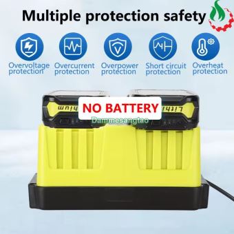 Sạc đôi pin RYOBI 18V (P117) Li-ion nhận mạch zin (OEM)