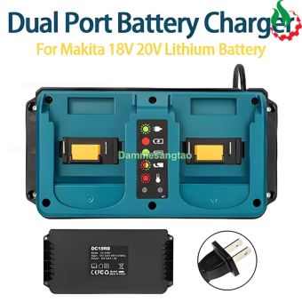 Sạc đôi pin MAKITA 18V (DC18RD) Li-ion nhận mạch zin (OEM)