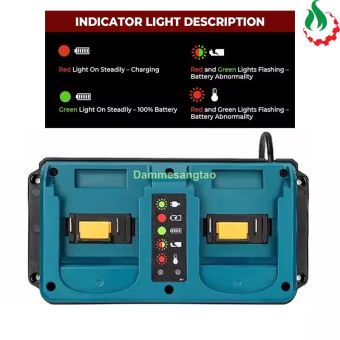 Sạc đôi pin MAKITA 18V (DC18RD) Li-ion nhận mạch zin (OEM)