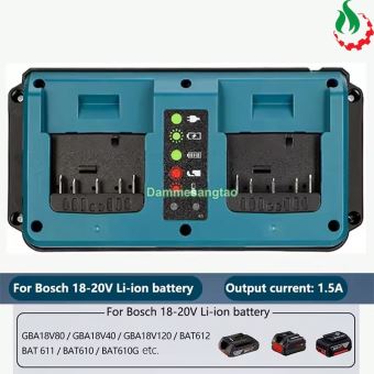 Sạc đôi pin BOSCH 18V (GAX1418V-02) Li-ion nhận mạch zin (OEM)