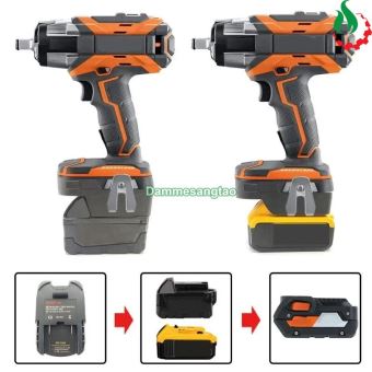 Đế chuyển pin DEWALT MILWAUKEE 18V sang máy AEG RIDGID 18V (DM18AR)