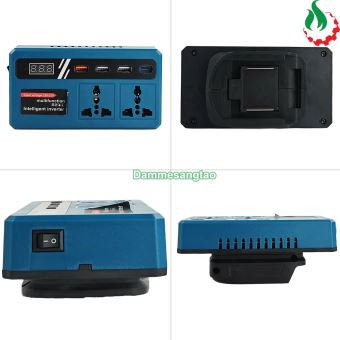 Đế chuyển pin 18V-21V sang 220V và USB sạc nhanh PD25W (Chân Pin Makita Mẫu 2)