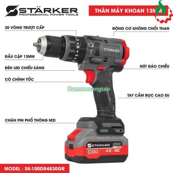 Máy khoan pin 21V STARKER SK-100DR4830GR 100N.m