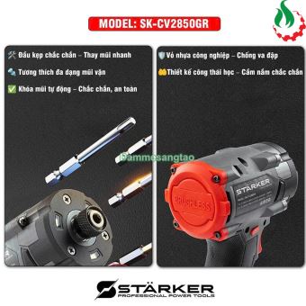 Máy bắn vít pin 21V STARKER SK-CV2850GR không chổi than 280N.m