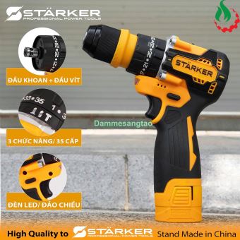Máy khoan pin 16.8V STARKER SK-904QUICK (2in1) không chổi than 60N.m