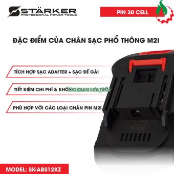 Pin STAKER 21V SK-ABS12KZ 30 cell 15AH chân pin Makita