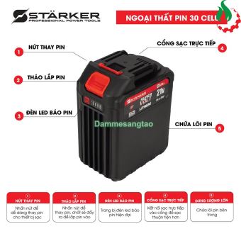 Pin STAKER 21V SK-ABS12KZ 30 cell 15AH chân pin Makita