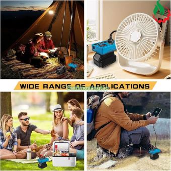 Đế chuyển pin 18V-21V sang 220V và USB sạc nhanh PD25W (Chân pin Makita, DeWalt, Milwaukee)