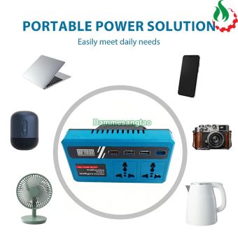 Đế chuyển pin 18V-21V sang 220V và USB sạc nhanh PD25W (Chân pin Makita, DeWalt, Milwaukee)