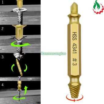 Bộ tháo vít toét đầu 6 mũi hai đầu tháo ốc gãy