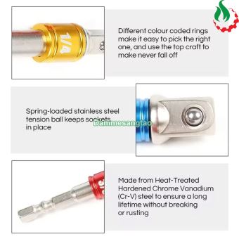 Đầu chuyển bắn vít sang bulong (Bộ 3 đầu có màu)