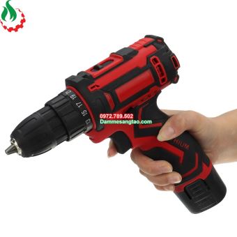 Máy khoan pin 12V 2 cấp tốc độ có đèn báo pin