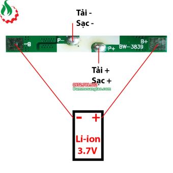 Mạch 1S 3.7V 5A BW bảo vệ pin Li-ion 3.7V