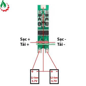 Mạch 2S 7.4V 5A BW JH bảo vệ pin Li-ion 3.7V