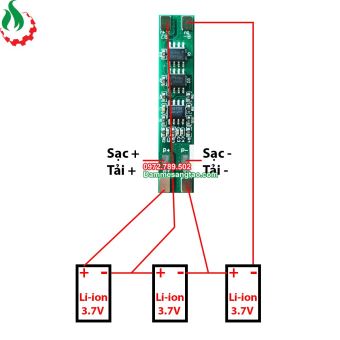 Mạch 3S 12V 5A bảo vệ pin Li-ion 3.7V