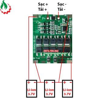 Mạch 3S 12V 30A XR bảo vệ pin Li-ion 3.7V