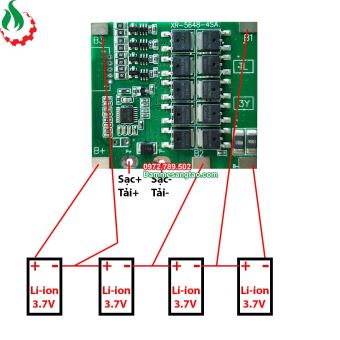 Mạch 4S 14V 30A XR bảo vệ pin Li-ion 3.7V