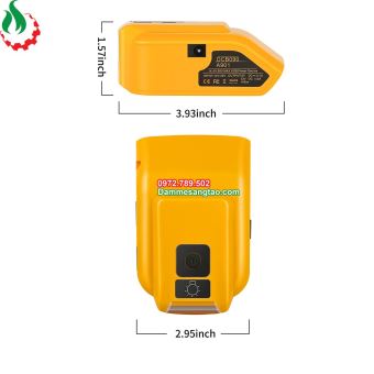 Đế chuyển pin Dewalt 18V cổng sạc điện thoại và DC 12V